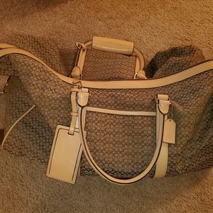 Coach F075-F77013 Light brown/camel canvas weekend